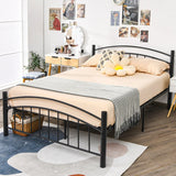 Metal Bed Frame Platform Bed with Headboard for Bedroom-Twin size