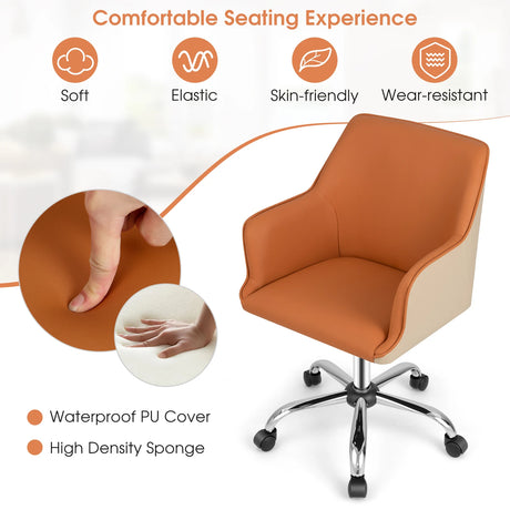PU Swivel Home Office Chair with Adjustable Height & Ergonomic Design