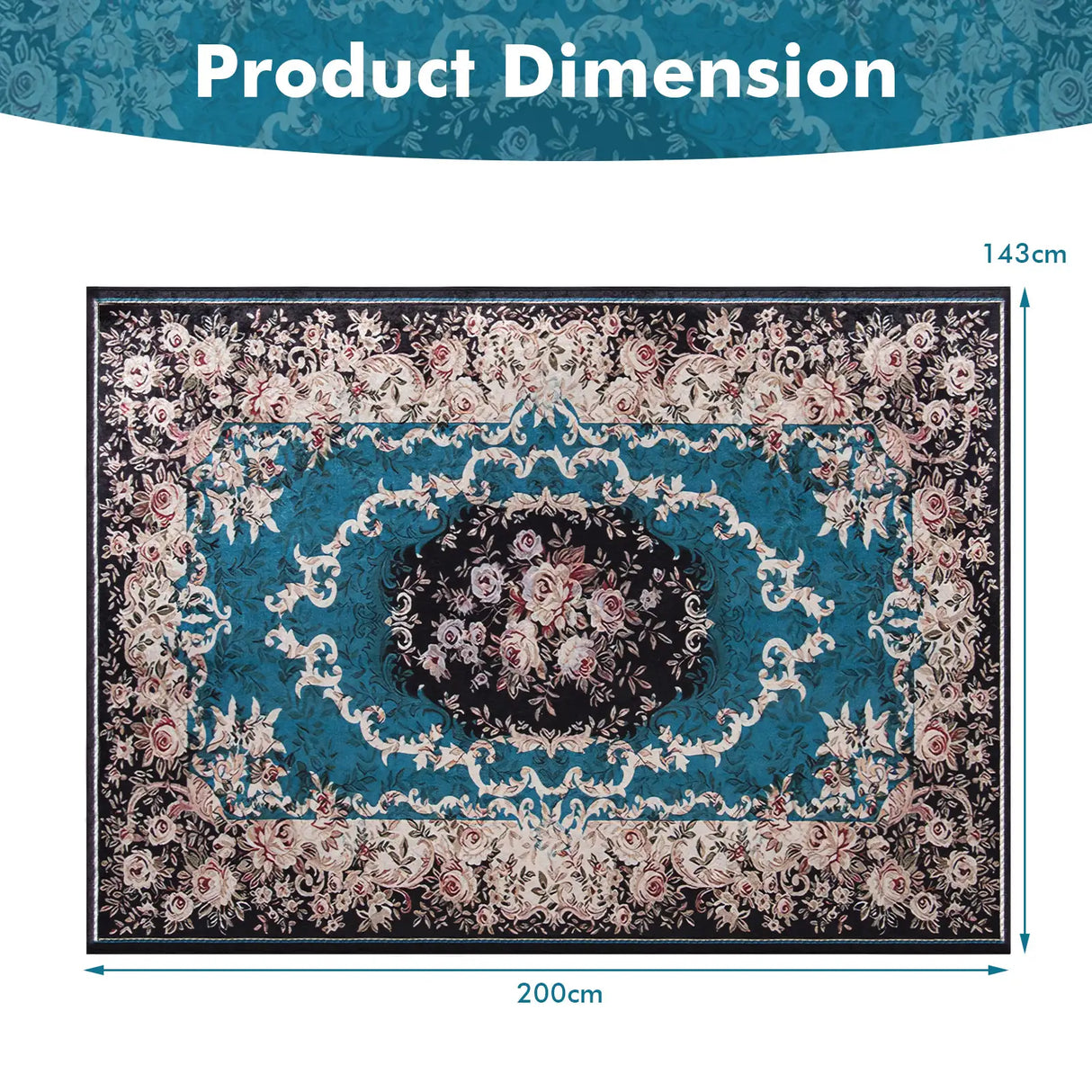 Area Rug with Non-Shedding Surface and Anti-slip Bottom-S