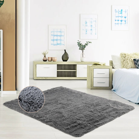 4x6 Feet Modern Soft Shag Rug with Non-slip Grip Dots