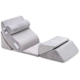 6 Pieces Wedge Pillow Set with Machine-washable Velvet Cover for Pregnancy/Nap