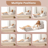 6 Pieces Wedge Pillow Set with Machine-washable Velvet Cover for Pregnancy/Nap