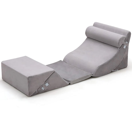 6 Pieces Adjustable Wedge Pillow Set with Machine Washable Cover for Pain Relief/Anti Snoring