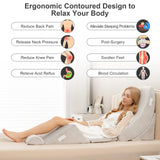6 Pieces Adjustable Wedge Pillow Set with Machine Washable Cover for Pain Relief/Anti Snoring
