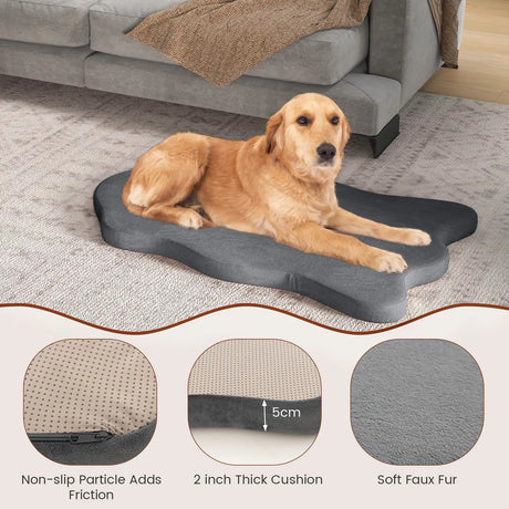 Orthopedic Dog Bed with Memory Foam Support for Large Dogs-Gray