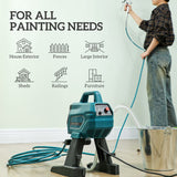 HOMCOM Airless Paint Sprayer, Thinning-Free, Electric﻿ Fence Paint Sprayer for Exterior and Interior DIY Painting Projects, Wall Spray Gun Machine, Household Use, 1.5L/min, 200 Bar, 7.5 m Hose