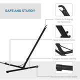 Outsunny 3.13.8m Adjustable Universal Hammock Stand Metal Frame Garden Camping Picnic Outdoor Patio Replacement  Stand Only