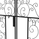 Outsunny Outdoor Garden Arch with Double Gates, Metal Garden Arbor for Climbing Plants, Roses, Vines, Wedding Arch for Outdoor, 125L x 38W x 227H cm, Black