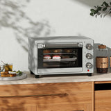 HOMCOM 21L Mini Countertop Oven, 100C-230C Adjustable Temp - Silver Tone