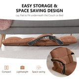 14-Position Adjusting Lazy Sofa Chair with Waist Pillow and Armrests-Coffee