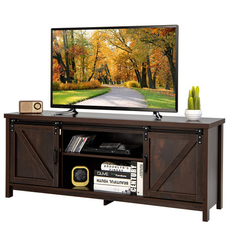 TV Stand with Sliding Barn Doors for TVs up to 65 Inches