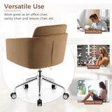 Adjustable Home Office Chair Swivel Computer Chair Vanity Chair with Armrest-Coffee