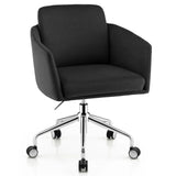 Adjustable Home Office Chair Swivel Computer Chair Vanity Chair with Armrest-Black