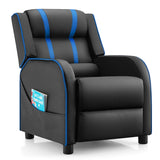Kids Recliner Chair with Side Pockets and Footrest-Blue