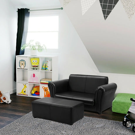 2 Seat Kids Sofa Set with Ottoman
