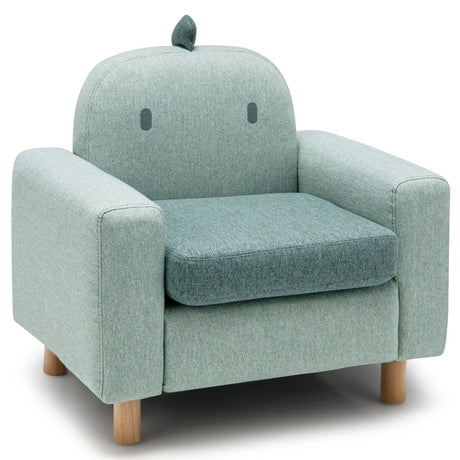 Kids Sofa Wooden Armrest Chair Couch with Thick Cushion Beech Legs