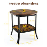 2-Tier Metal Sofa Table with Storage Shelf
