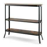 Industrial 3-Tier Console Table with Metal Frame for Hallway