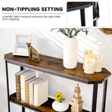 Industrial 3-Tier Console Table with Metal Frame for Hallway