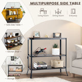 Industrial 3-Tier Console Table with Metal Frame for Hallway