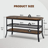 Wooden TV Stand with Storage Shelves for Living Room/Bedroom