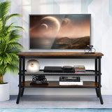 Wooden TV Stand with Storage Shelves for Living Room/Bedroom