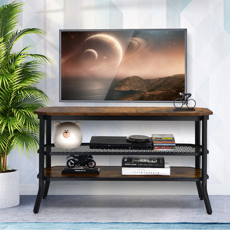 Wooden TV Stand with Storage Shelves for Living Room/Bedroom