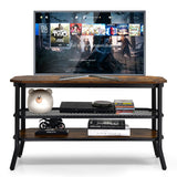 Wooden TV Stand with Storage Shelves for Living Room/Bedroom
