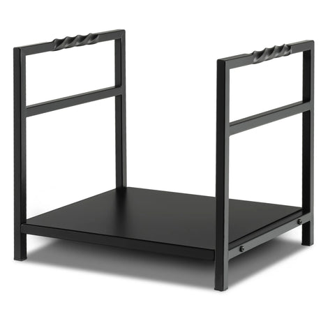 Firewood Log Rack with Unique Handle and Raised Feet-Black
