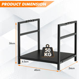 Firewood Log Rack with Unique Handle and Raised Feet-Black