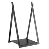 Triangle Firewood Rack with Raised Base for Fireplace Fire Pit-Black