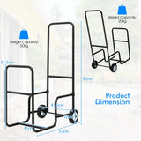 Firewood Log Cart Carrier with Anti-Slip and Wear-Resistant Wheels