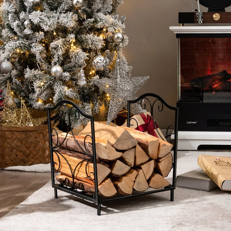 Heavy-Duty Steel Firewood Log Rack