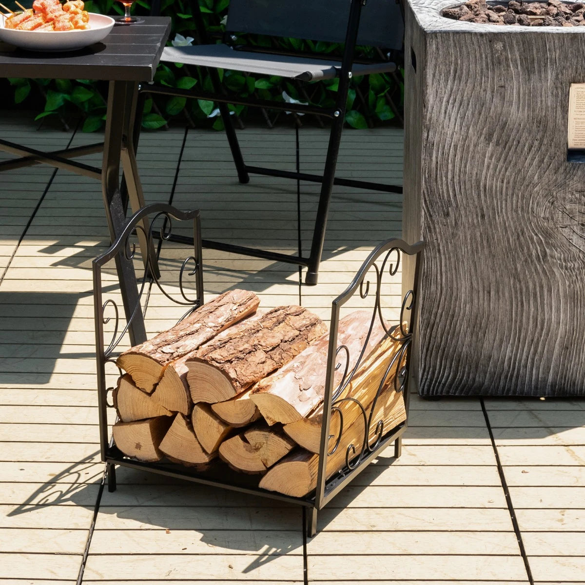 Heavy-Duty Steel Firewood Log Rack