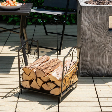 Heavy-Duty Steel Firewood Log Rack