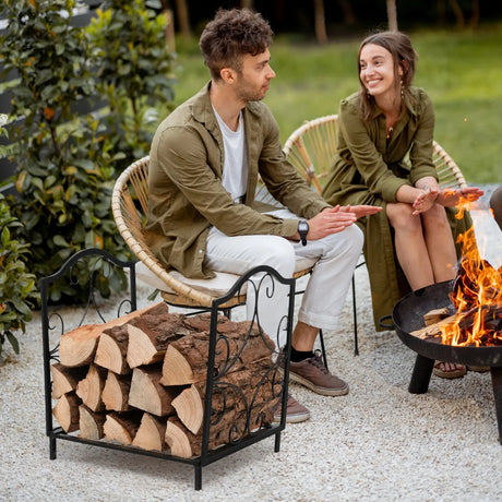 Heavy-Duty Steel Firewood Log Rack