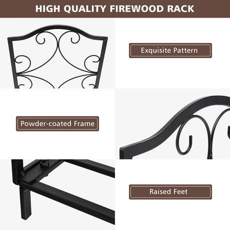 Heavy-Duty Steel Firewood Log Rack