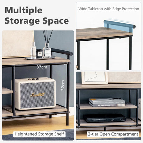 3-Tier TV Stand with Storage Shelves for TVs up to 60"