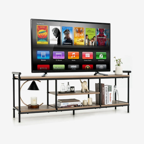 3-Tier TV Stand with Storage Shelves for TVs up to 60"
