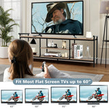 3-Tier TV Stand with Storage Shelves for TVs up to 60"