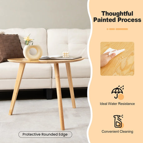 2-Piece Wood Triangle Nesting End Table Set for Living Room