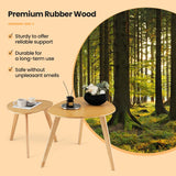 2-Piece Wood Triangle Nesting End Table Set for Living Room