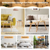 2-Piece Wood Triangle Nesting End Table Set for Living Room