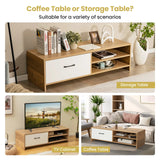Wooden TV Stand with Drawer and 2 Shelves for TVs up to 55 Inches
