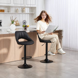 HOMCOM Set of Two Faux Leather Bar Stools - Black