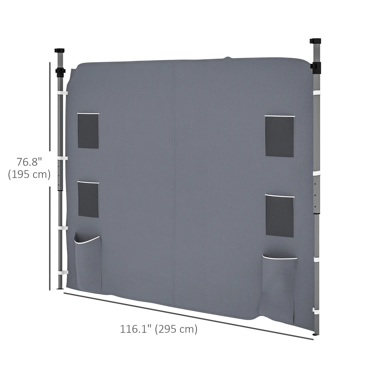 Outsunny 195 x 295cm Replacement Gazebo Sidewall - Grey