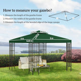 Outsunny 3(m) Gazebo Top Cover Double Tier Canopy Replacement Pavilion Roof Dark Green