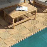 Outsunny 27 Pcs Wooden Interlocking Decking Tiles, 30 x 30 cm Anti-slip Outdoor Flooring Tiles, 0.81 per Pack, All Weather Use for Patio, Balcony, Terrace, Hot Tub, Yellow