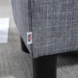 HOMCOM Linen Fabric Footstool Ottoman Cube with 4 Plastic Legs, Grey