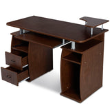 Desk Computer table Office table PC table with printer shelf, keyboard tray-walnut